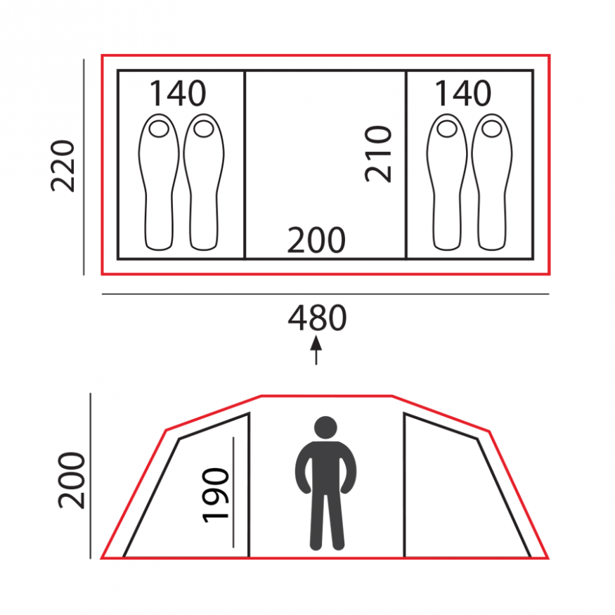 Палатка &amp;quot;Tube 4 Big&amp;quot; зеленая, Btrace