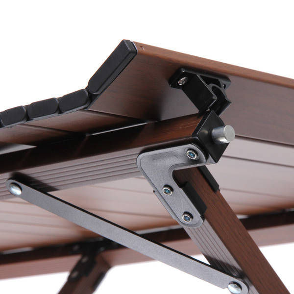 Стол кемпинговый складной, 114*59*43 см, цвет: темное дерево, каркас алюминий