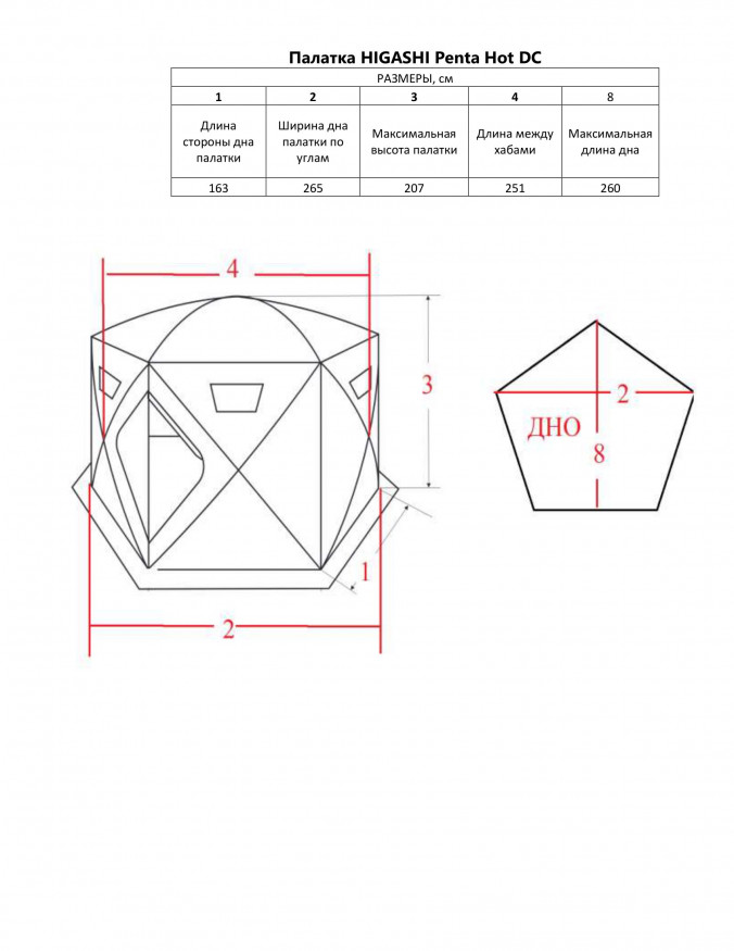Палатка зимняя Higashi Winter Camo Penta Hot (трехслойная, два слоя утеплителя, пятистенная)