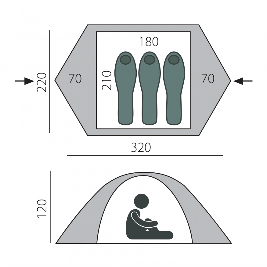 Палатка Btrace Travel 3, зеленая